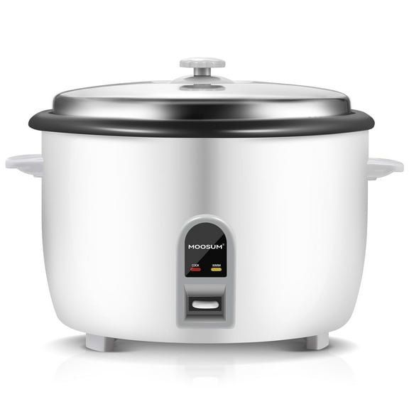 MOOSUM Commercial Rice Cooker, Large Capacity 30-Cup (UnCooked), 60-Cup (Cooked) with One Touch Operation and 12-Hour Keep Warm,Easy to Use and clean,1600W