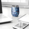 thumbnail image 3 of 12oz Stainless Steel Insulated Wine Tumbler with Lid and Straw – Double Wall Vacuum Mug for Hot & Cold Drinks, 304 Steel Interior, Sweat-Free Design, 3 of 5