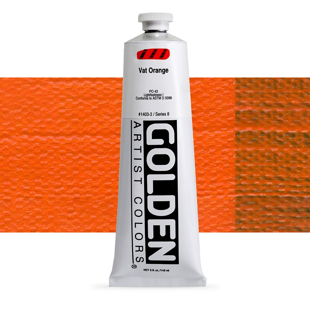 Golden Heavy Body Artist Acrylic, 5 oz, Vat Orange