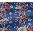 thumbnail image 5 of oneOone Viscose Jersey Blue Fabric Leaves|Lotus & Rose Floral Sewing Fabric By The Yard Printed Diy Clothing Sewing Supplies 60 Inch Wide, 5 of 5