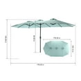 thumbnail image 2 of EBQOSK 14.8 Ft Double Sided Outdoor Umbrella Rectangular Large with Crank Navy Blue, 2 of 7