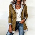 thumbnail image 5 of Ihhxva Women's Hooded Quilted Jacket, Snap Front Mid-Length Coat with Detachable Hood and Pockets, Long Sleeve Casual Outerwear S - 3XL, 5 of 8
