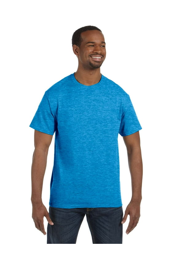 G500 Adult Heavy Cotton T-Shirt, Heather Sapphire, 4X