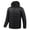 A Black, variant on Mens Heated Jackets Long Sleeve Hooded Zip up Quilted Jacket for Big and Tall 4 Heating Levels 37 Zones Winter Warm Padded Coat,Sizes S-5XL