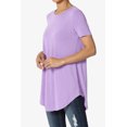 thumbnail image 3 of TheMogan Tee-Shirt Jersey Drapé à Manches Courtes Col Rond Basique pour Femmes PLUS Size, 3 of 6