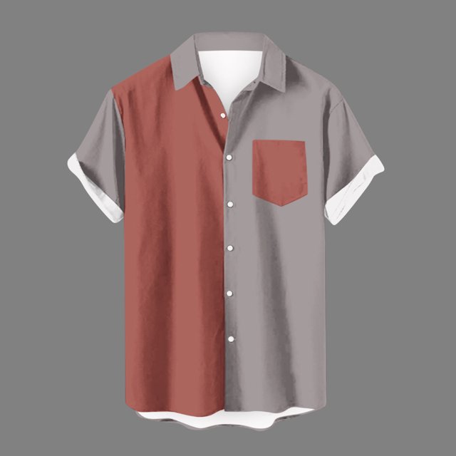 Qiopertar Liquidation à Moins de 5$ Chemise Cardigan à Manches Courtes Col Rabattu Mode Décontractée pour Hommes en Solde