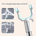 thumbnail image 4 of Clothes Pole Stainless Steel U-shaped Fork Retractable Telescoping Rod Hook for Hanging Garments Strong Load Capacity Collapsible Clothes Rack, 4 of 5