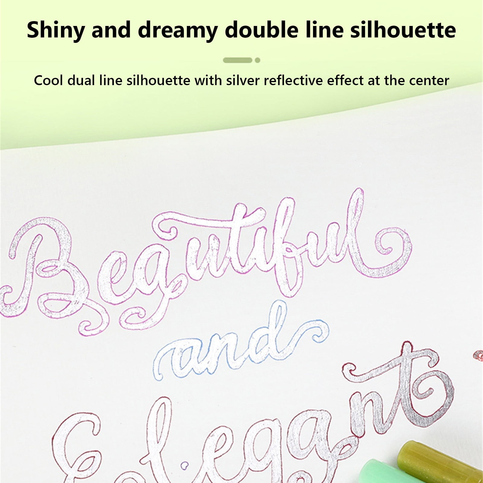 Sakesfor Glitter Outliner Markers – 12 Shimmer Metallic Pens For Glass, Acrylic & Crafts