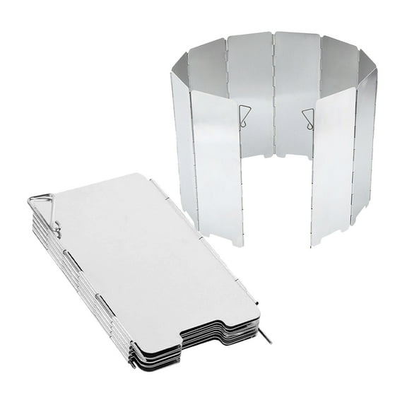 OATIPHO Grill Windshield Silver Aluminum Alloy Stove Accessory 2Pcs