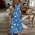 thumbnail image 2 of Juesizh Holiday Dresses for Women Plus Size Camis Sleeveless Summer Dress Fashion Breathable Floral Printed Beach Maxi Dress, S-3XL, 2 of 5