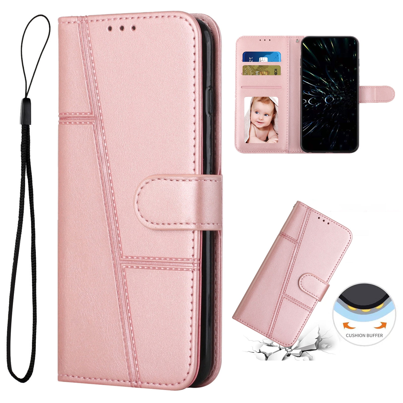 SUPWALL Crossbody Wallet Case Fit for Samsung Galaxy A14 4G/5G | PU Leather  Zipper Handbag Purse Flip Cover with Detachable Lanyard Strap | Kickstand