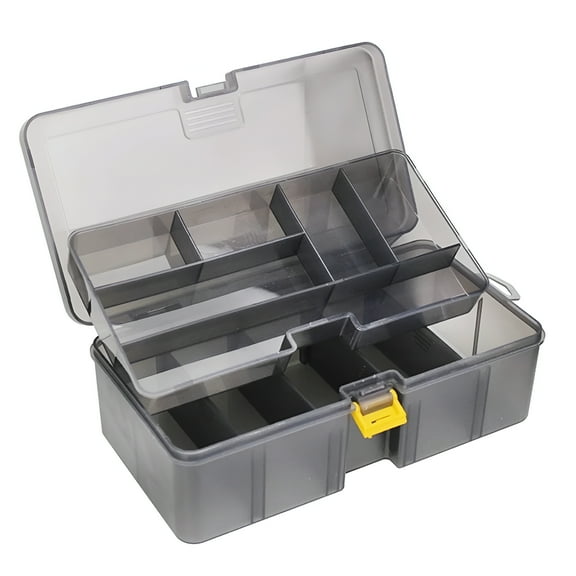 LAMIRO Portable Tackle Boxes Organizer Clear Double Layer Plastic Tackle Box Fishing Storage Box Lightweight Small Tackle Box
