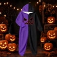 thumbnail image 4 of Bainana Halloween Color Block Pajamas Fleece Romper For Kids Cozy Long Sleeve Face Print Hooded Jumpsuit Boys And Girls Casual Wear Sleep Bodysuit, 4 of 5