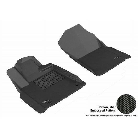 3D MAXpider 2012-2021 Fits Toyota Tundra Reg Dbl Cab Crewmax Kagu 1st Row Black Carbon Fiber Embossed Pattern Floor Mat L1TY14911509