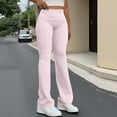 thumbnail image 2 of QATAINLAV Womens Flare Leggings Workout High Waisted Tummy Control Yoga Pants Casual Bell Bottoms Athletic Joggers Fall Outfits, Pink, XXL, 2 of 9