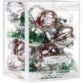 thumbnail image 1 of Juego de bolas de adorno navideño: bolas decorativas de plástico transparente irrompibles para árbol de Navidad, casa, fiesta, decoración navideña, 19 unidades (aguja de pino), 1 of 4