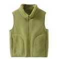thumbnail image 5 of Otqutp Boys Girls Plain Fleece Vest Teen Kids Zip Up Mock Neck Sleeveless Thermal Fall Winter Outerwear Warm Jacket Waistcoat, 5 of 5