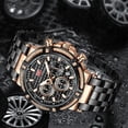 thumbnail image 2 of Business Men Watches (Chronograph/Waterproof/Luminous/Calendar/24 Hours) Big Face Stainless Steel Band Watches for Men, 2 of 6