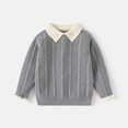 thumbnail image 2 of Annhoo Girl's Knit Sweaters Cute Graphic Long Sleeve Collared Pullover Tops Fall Toddler Soft Warm Clothes, 2 of 3