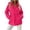Hot Pink, variant on Women's Hooded Anorak Raincoat Lightweight Zip Up Snap Button Down Drawstring Waist Windbreaker Coat Casual Long Sleeve Solid Color Jacket with Pockets S