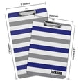 thumbnail image 2 of Printtoo Personalized Clipboard For Students Classroom School and Office Use Hardboard Letter Size w/ Low Profile Clip w/ Free Marker & Eraser,Stripes-9x12.5 Inch, 2 of 8