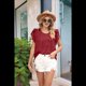 thumbnail image 4 of Camisa de de Corta Color Vino Tinto XXL, 4 of 9