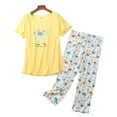 thumbnail image 2 of SWSMCLT Women's Billowy Loungewear Capri Pajama Set Cute Pajama Set Breathable Elastic Calf Length Chic Patterned1 3X-Large, 2 of 5