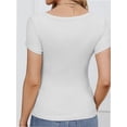 thumbnail image 2 of Women Short Sleeve Scoop Neck Tops Shirts Fitted Summer Tshirt Tee, 2 of 7