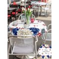thumbnail image 6 of Outdoor Tablecloth with Umbrella Hole Zipper Happy Independence Day Round Tablecloth 54" Waterproof Table Cloth 4th of July Rustic Floral Leaves Berries Patio Table Cover Tablecloths for Picnic, 6 of 8