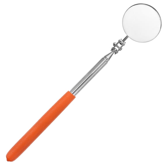 NIAIZEK Adjustable Round Telescopic Inspection Mirror for Vehicle Maintenance and Hard-to-Reach Spaces, Orange Tool 10.6×2×0.6in
