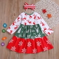 thumbnail image 4 of LWNYDPLSD Girls Matching Christmas Dresses Christmas Dress for Toddler Girl Tween Girl Christmas Wine Red Dress Up Clothes First Birthday Outfit Girl, White 2-3 Years, 4 of 9