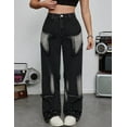 thumbnail image 6 of FEDPOP Kids Girls Casual Baggy Wide Leg Denim Pants Elastic Waist Casual Jeans Age 12-16Y, 6 of 7