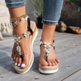 thumbnail image 2 of Rokment Womens Glitter Butterfly Rhinestones Platform Wedge Sandals Bride Wedding Comfortable Orthopedic Arch Support Walking Dressy Sandals for Woman Beach Summer Orange Size 6.5, 2 of 6
