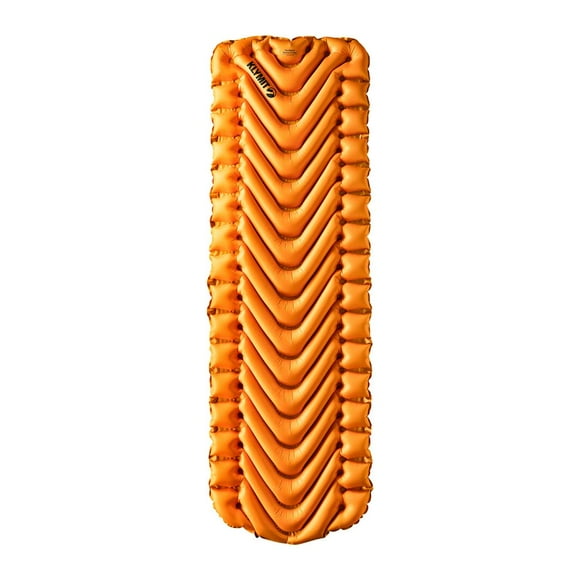 Klymit Sleeping Pad 06I2OR03C Insulated Static V Lite; Inflatable; Manual Inflation Using Breath; V-Chamber Design; Mango Orange; 30D Polyester Fabric; 20 Ounce Weight; R-Value 4.4/ASTM 1.9