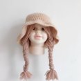 thumbnail image 2 of Toddler Infant Girls Cute Soft Winter Knit Warm Wig Hat with Cotton Lining, 2 of 3