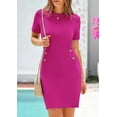 thumbnail image 5 of PRETTYGARDEN Womens Spring Dresses Summer Work Business Casual Bodycon Short Sleeve Sweater Cocktail Sheath Dress, 5 of 7