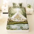 thumbnail image 3 of Erosebridal Jungle Camping Tent Twin Sheet Sets 3pcs for Teens Boys Girls,Kids Rustic Lake Life Bedding,Ultra Soft Home Decor, 3 of 5