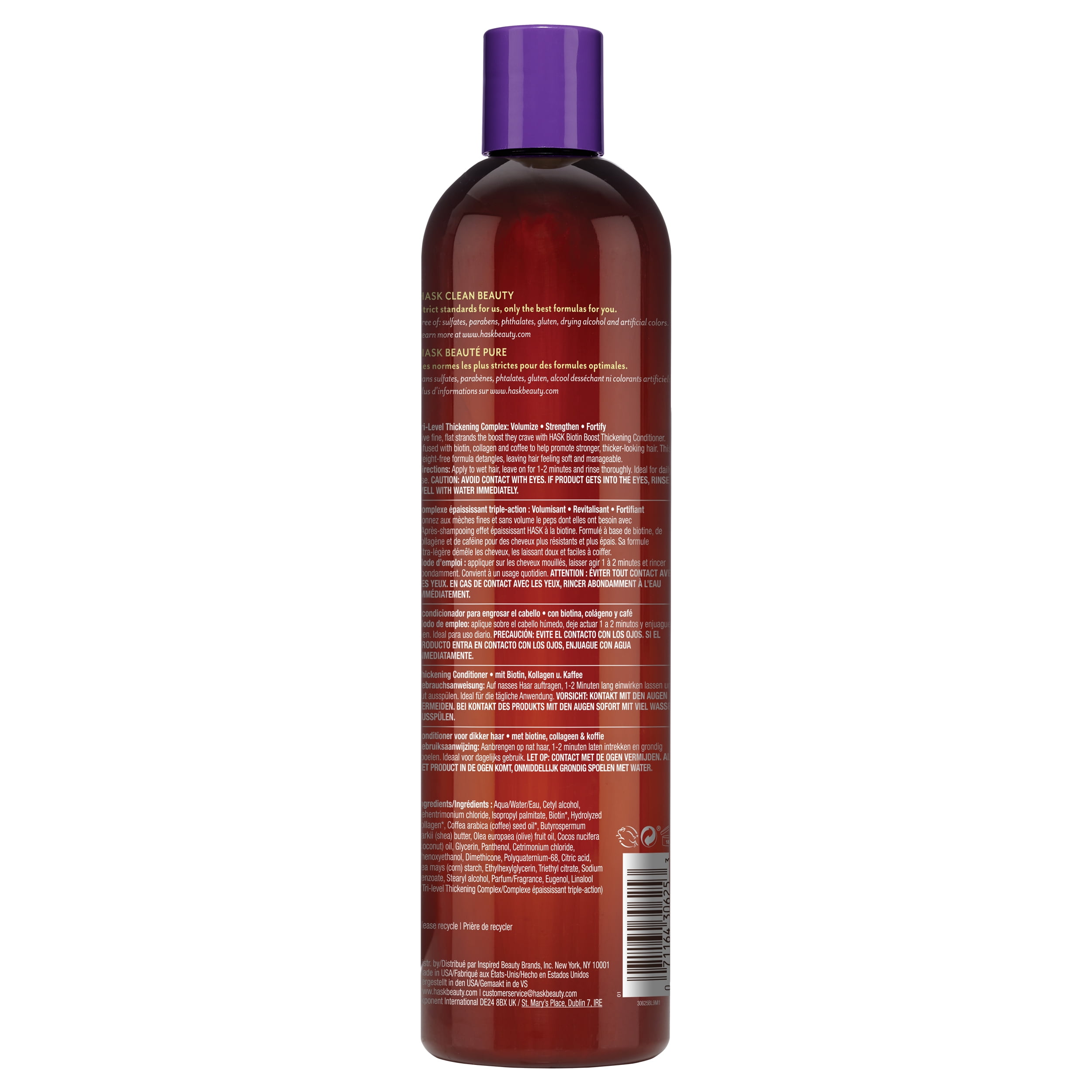 HASK Biotin Thickening Sulfate-Free Conditioner with Biotin, Collagen, & Coffee, 18 fl oz