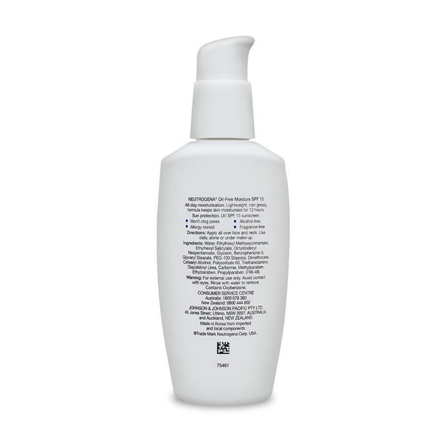 Neutrogena Fragrance Free Facial Moisturizer SPF 15 Oil Free Lotion Non Comedogenic for Combination Skin Walmart