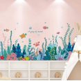 thumbnail image 1 of Pegatinas de pared con dibujos animados creativos extraíbles en 3D bajo el mar, paisajes naturales, hierba oceánica, algas marinas de colores, calcomanía de pared para esquina de pared (Seaw, 1 of 5