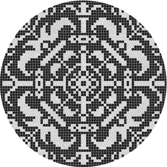 Ahgly Company Machine Washable Indoor Round Transitional Grey Gray Area Rugs, 8' Round