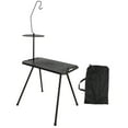 thumbnail image 2 of Mesa auxiliar plegable portátil para exteriores, de polipropileno, resistente, versátil, de plegado rápido con soporte de luz de doble capa y patas de Negro, 2 of 8