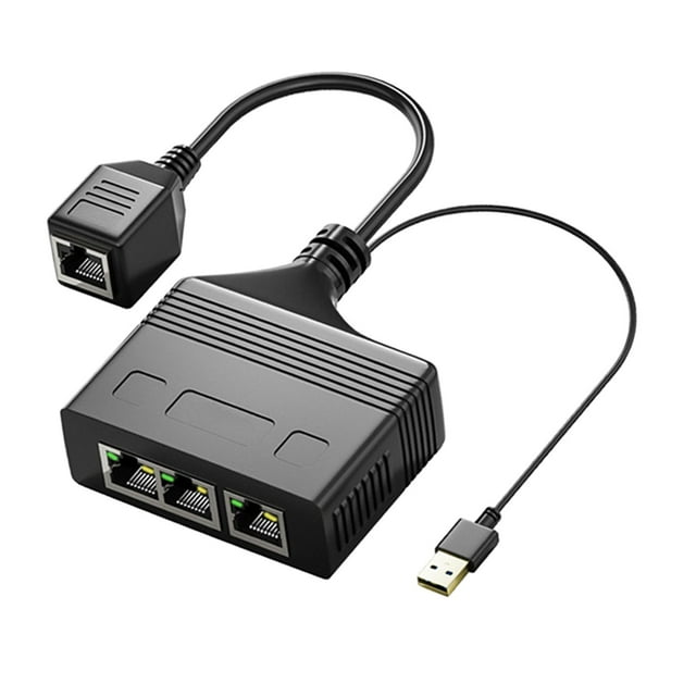 Conectores adaptadores divisores RJ 45 1 a 3 adaptador Ethernet Hugo 1000Mbps Hembra