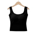 thumbnail image 4 of Débardeurs pour Femmes & Camisoles avec Soutien-Gorge Intégré, Bretelles Spaghetti Réglables, Débardeurs Couche de Base, 4 of 5