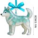 thumbnail image 3 of Adorno de perro de vidrio marino Decoración hecha a mano para hogar, coche o regalo – Pomerania, Husky, razas Alaskan – estilo cabaña costera, materiales reciclados, 3 of 5