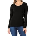 thumbnail image 3 of ClothingAve. Women's Comfy Long Sleeve Round Neck Undershirt Fitted Top | Layering, Work, All Season | Value-Pack Available Female T-Shirt, 3 of 7