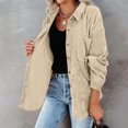 thumbnail image 4 of Byworldtasic Corduroy Button Down Shirts for Womens Dressy Casual Long Sleeve Blouses Oversized Fall Tops Jackets, 4 of 9