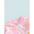 thumbnail image 4 of Bagilaanoe Toddler Baby Girl One-Piece Swimsuit Flower Print Long Sleeve Zipper Rashguard Swimwear 6M 12M 18M 24M 3T Kids Ruffle Bathing Suit, 4 of 8