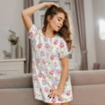 thumbnail image 3 of Naloa Cute Pig Print Women Nightgowns,Womens Loungewear,Short Sleeve Sleepwear,Comfy Ladies Nightdress, 3 of 6