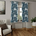 thumbnail image 2 of Ambesonne Leaf Print Grommet Curtain, Abstract Botany Leaves, 50"x63", Dark Petrol Blue and White, 2 of 5